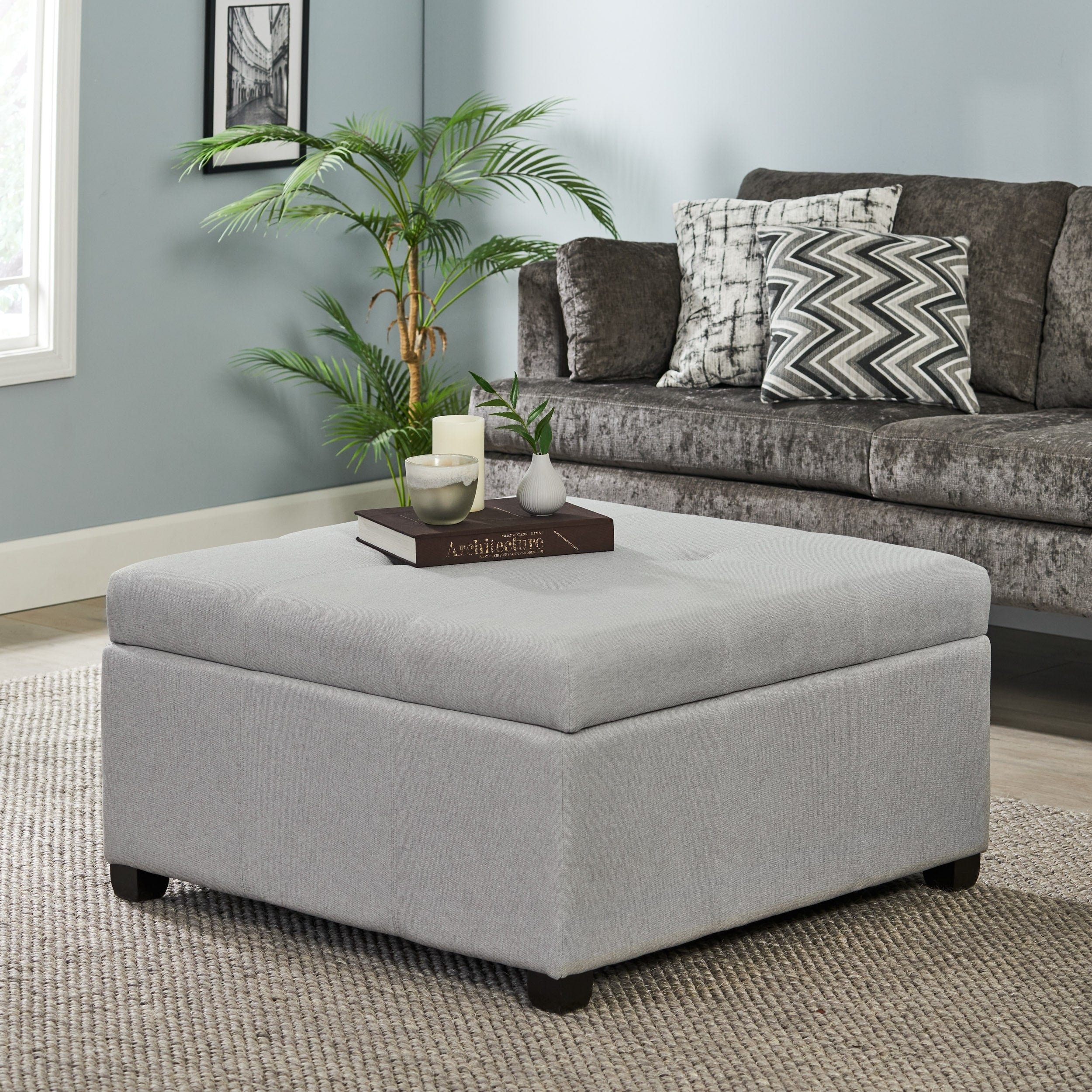 Carlsbad Fabric Storage Ottoman By Christopher Knight Home