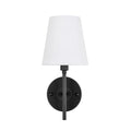 Carlton Metal Base White Shade1 Light Wall Sconce