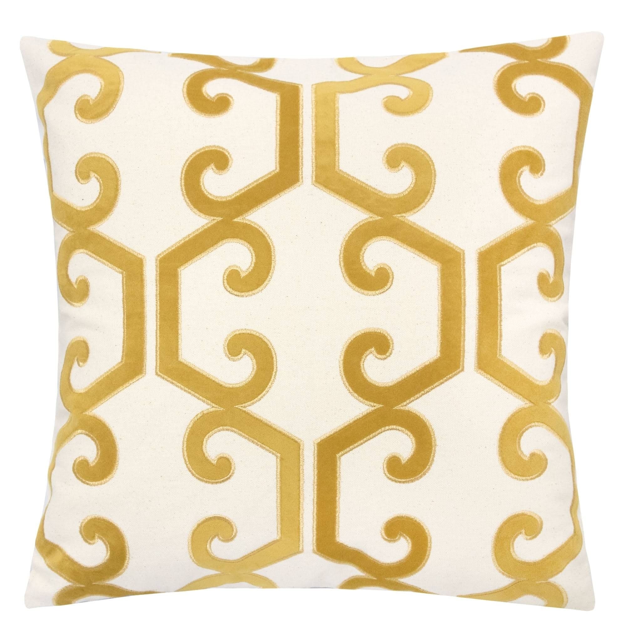 Carly Applique Embroidery 20 Square Decorative Throw Pillow