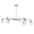 Carnival 49.5 Inch Wide 6 Light Chandelier In Polished Nickel 49.5In W X 20In D X 19.375 To 55.38In H