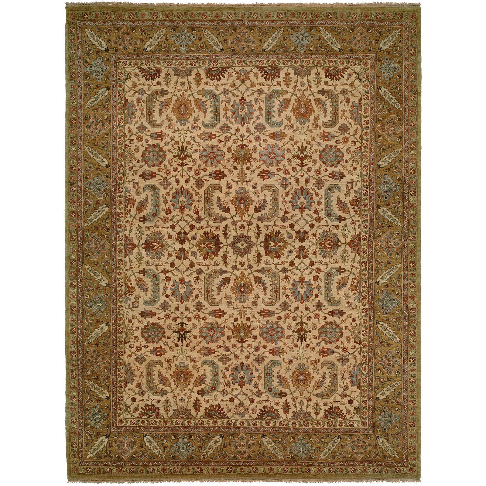 Carol Bolton Ivory Gold Wool Hand Knotted Area Rug