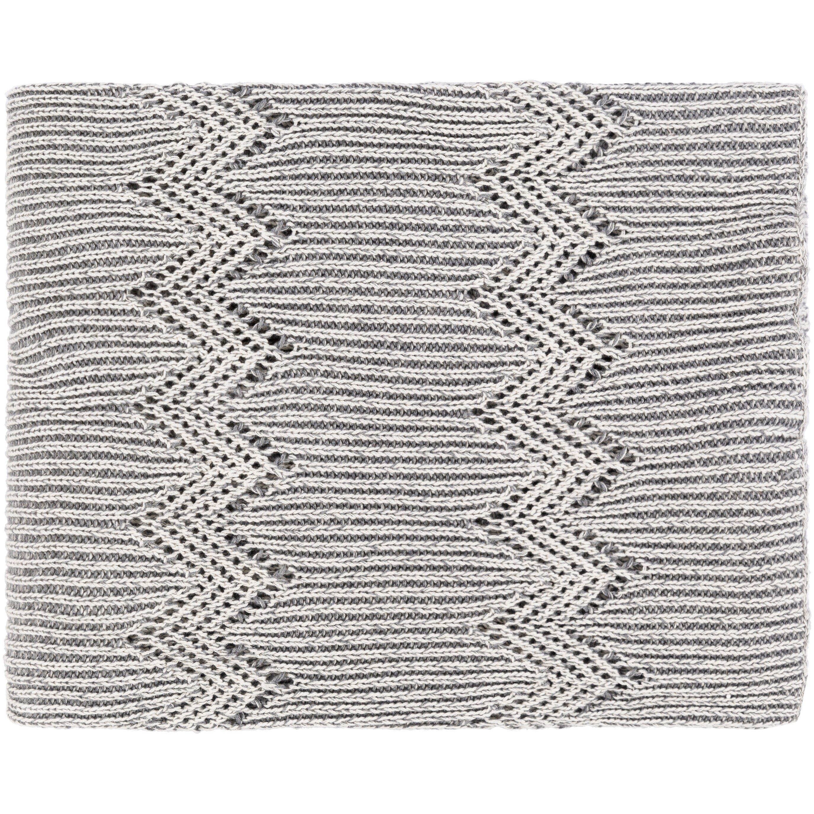 Carolin Modern Chevron Knitted Cotton Throw