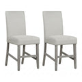 Carolina Chair Table Bar Stool With Grey Upholstery And Brushed Acacia Wood Frame Set Of 2