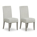 Carolina Chair Table Dining Chair Upholstered Grey Fabric With Grey Wood Legs Set Of 2