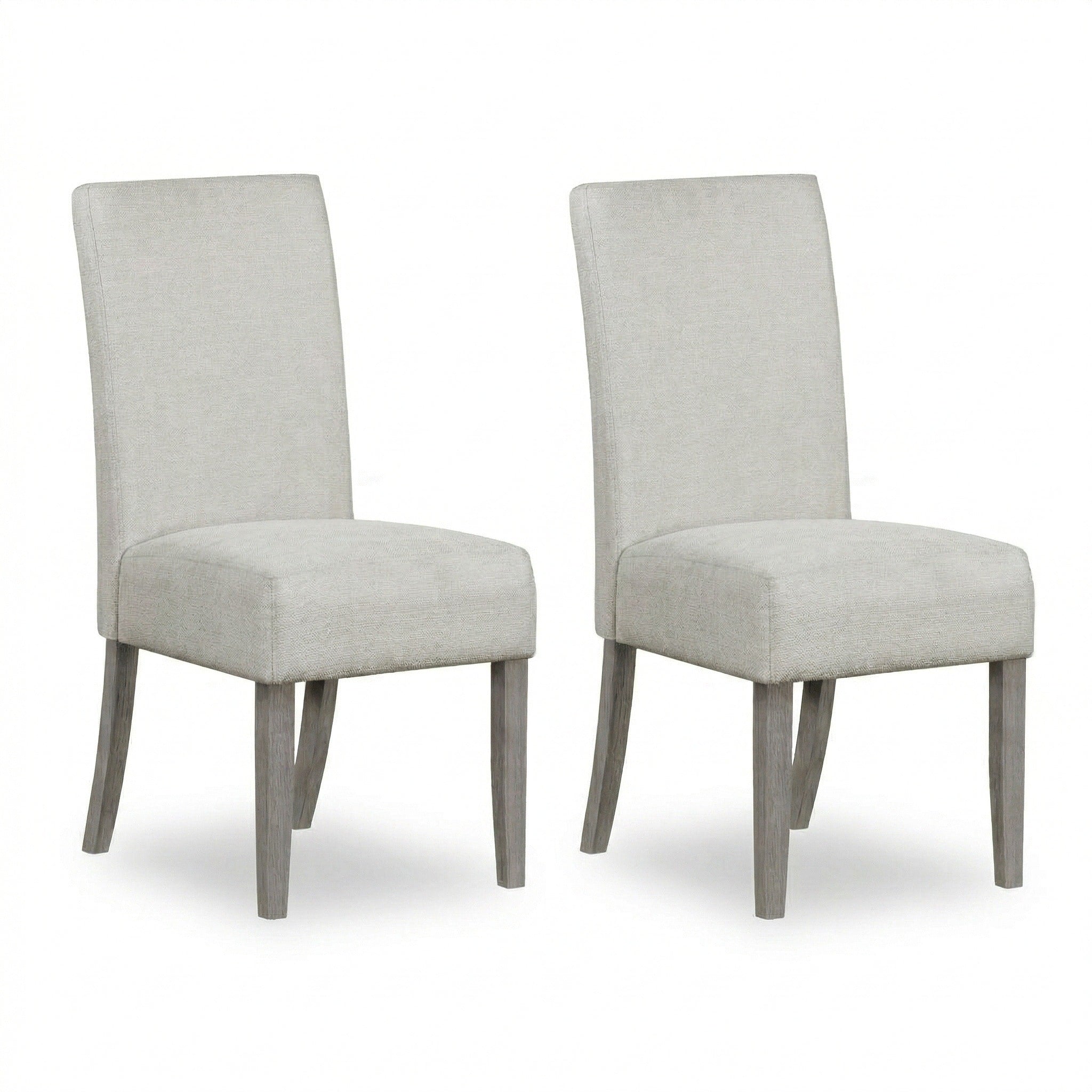 Carolina Chair Table Dining Chair Upholstered Grey Fabric With Grey Wood Legs Set Of 2