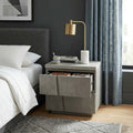 Carolina Chair Table Grey End Table With White Spray Concrete Top And Brushed Acacia Frame