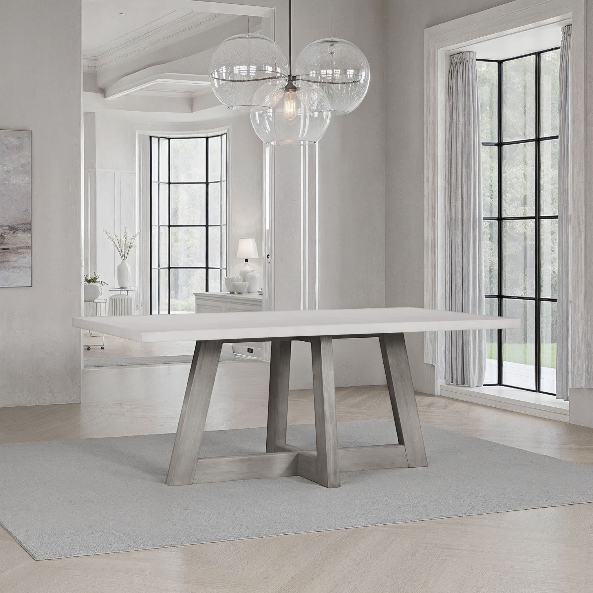 Carolina Chair Table Largo Dining Table With Concrete Top In Grey 75X39.5X30 Inches