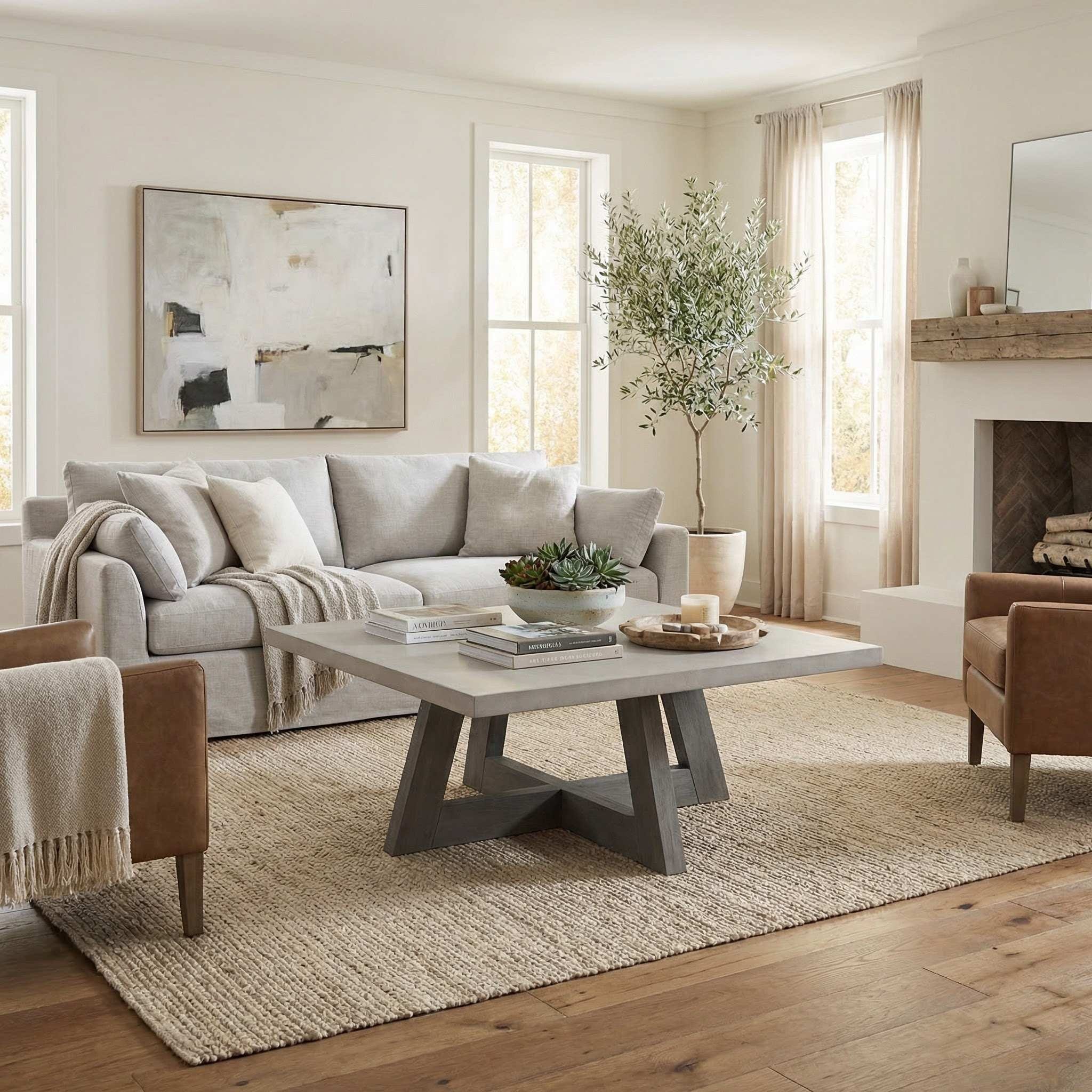 Carolina Chair Table Largo Grey Rectangular Coffee Table With Concrete Top