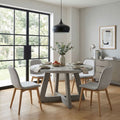 Carolina Chair Table Round Grey Concrete Top Dining Table With Brushed Acacia Base 51