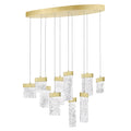 Carolina Led Chandelier With Gold Leaf Finish Gold Leaf