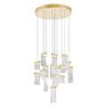 Carolina Led Chandelier With Gold Leaf Finish Gold Leaf