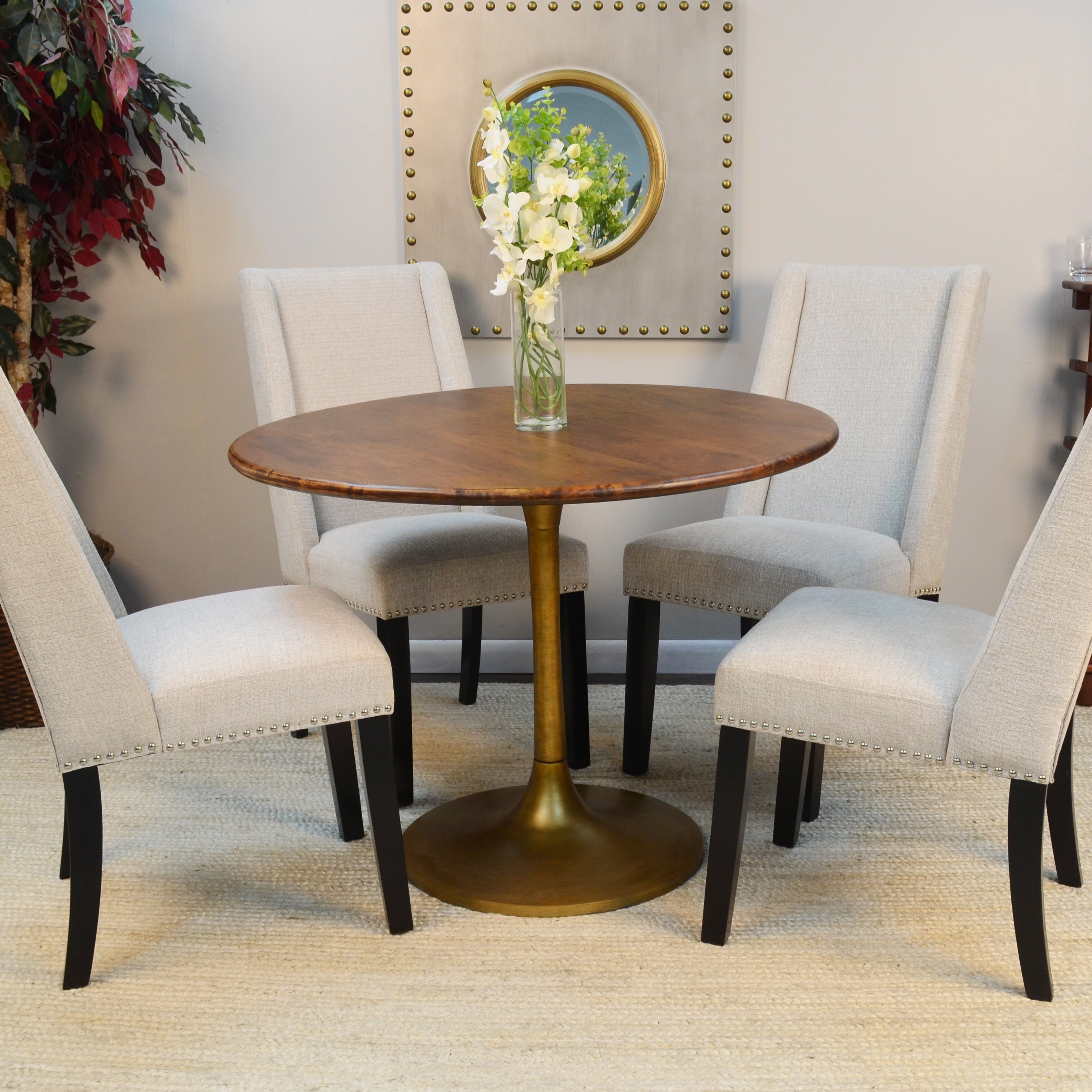 Rayna 40 Inch Round Wood Top Dining Table