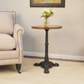 Everly Chestnut Black Accent Table 18 Round X 28 H
