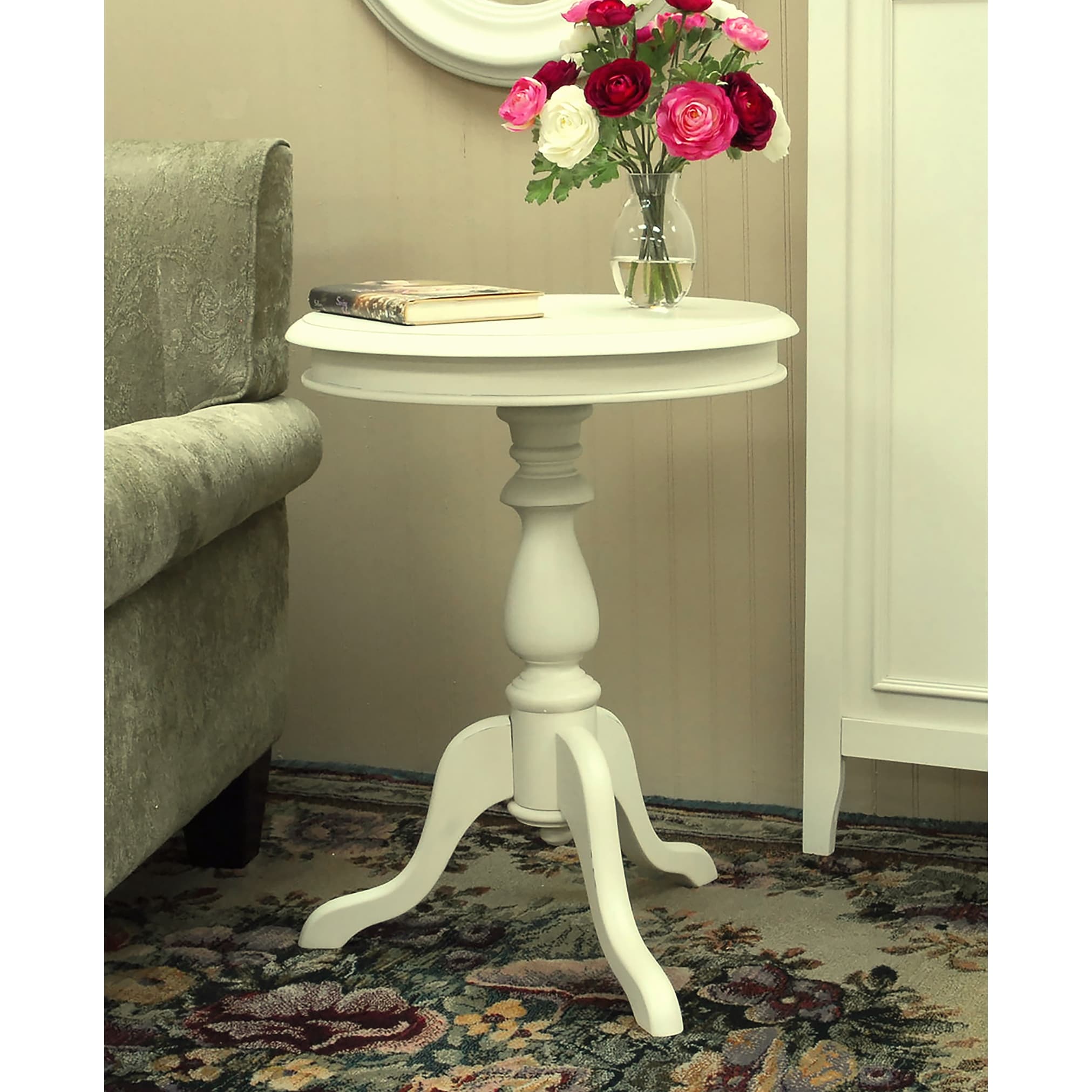 Megan Antique Ivory Accent Table