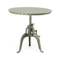 Carson Carrington Banner Antique Nickle Adjustable Crank Table
