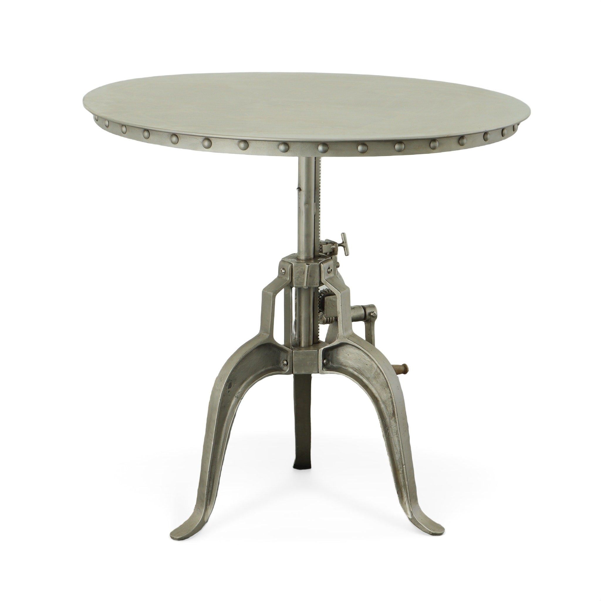Carson Carrington Banner Antique Nickle Adjustable Crank Table