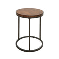 Britta 18 Inch Round Thick Top Chestnut Accent Table