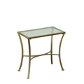 Savoy Antique Gold Glass Top Accent Table