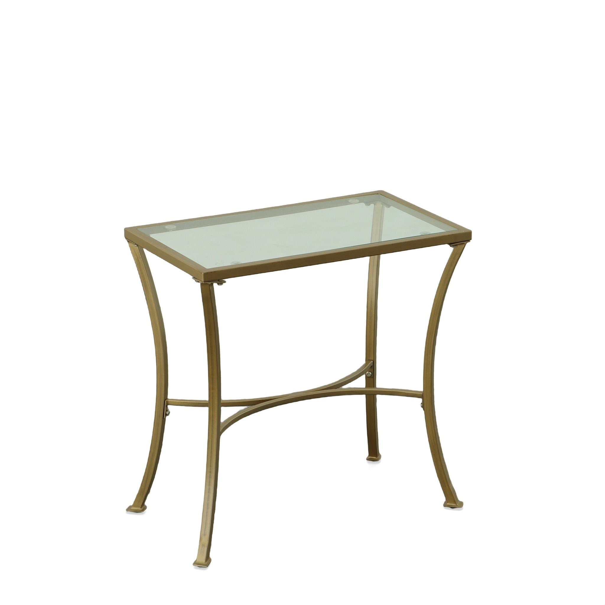 Savoy Antique Gold Glass Top Accent Table