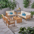 Carolina Outdoor 5 Piece Acacia Wood Conversational Set By Christopher Knight Home