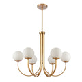 Caroline 32 Inch Wide 6 Light Chandelier In Brushed Gold 32In W X 32In D X 25.25In H