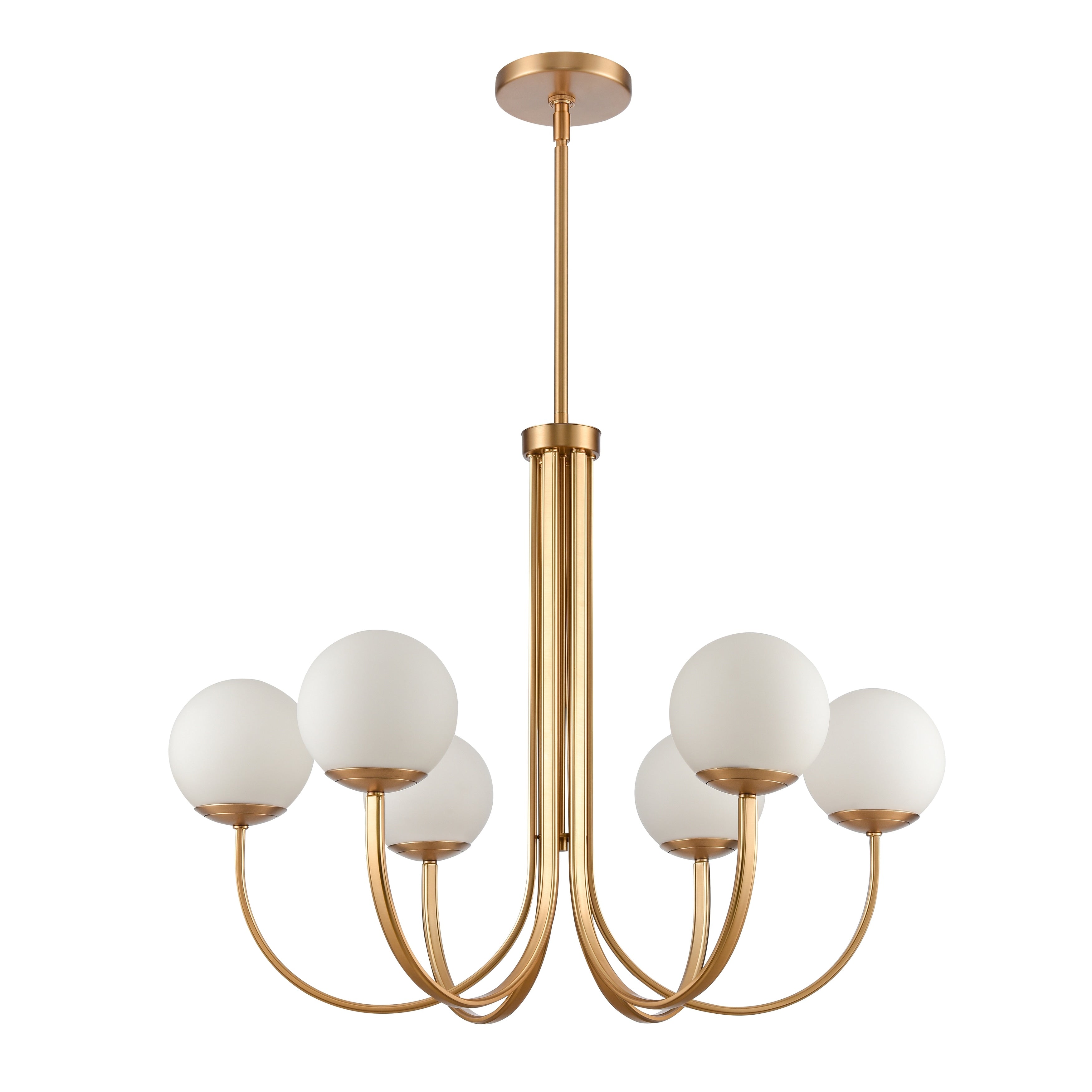 Caroline 32 Inch Wide 6 Light Chandelier In Brushed Gold 32In W X 32In D X 25.25In H