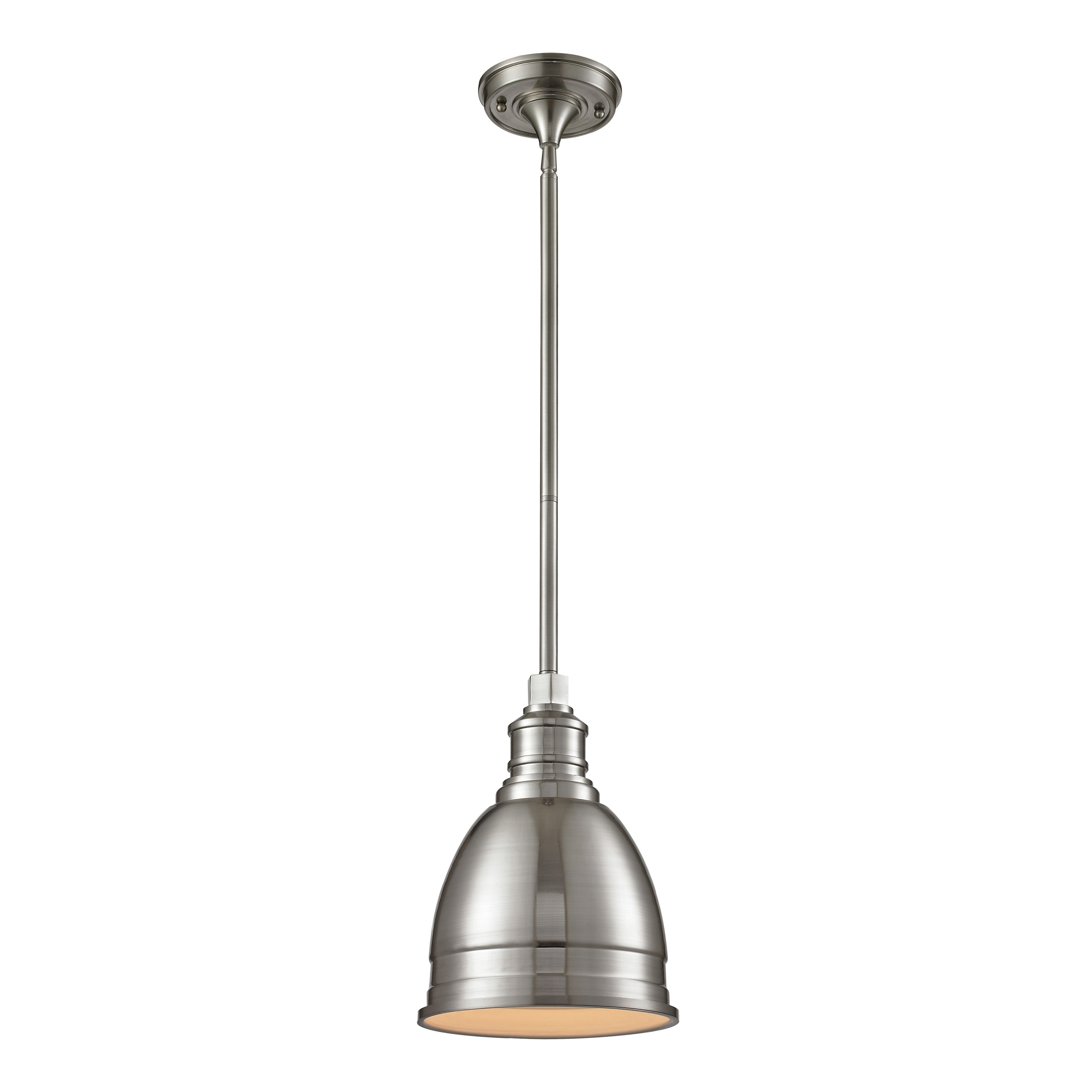 Carolton 8 Inch Wide 1 Light Mini Pendant In Brushed Nickel 8In W X 8In D X 12In H