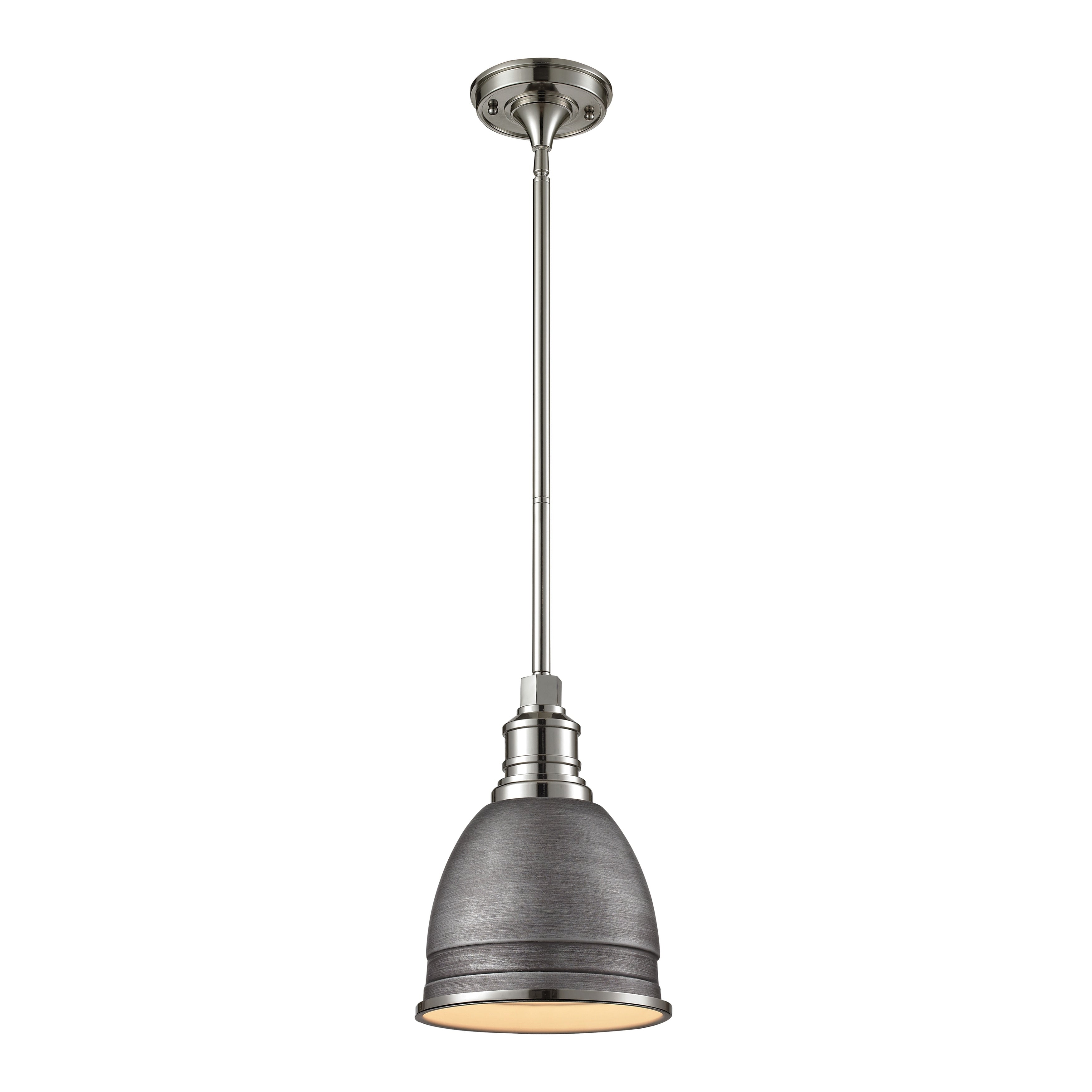 Carolton 8 Inch Wide 1 Light Mini Pendant In Polished Nickel 8In W X 8In D X 12In H