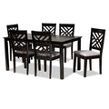 Caron Modern And Contemporary Upholstered Wood 7 Piece Dining Set