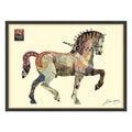 Empire Art Carousel Horse Hand Made Signed Art Collage By Ead Artists Co Op Under Tempered Glass In Black Frame