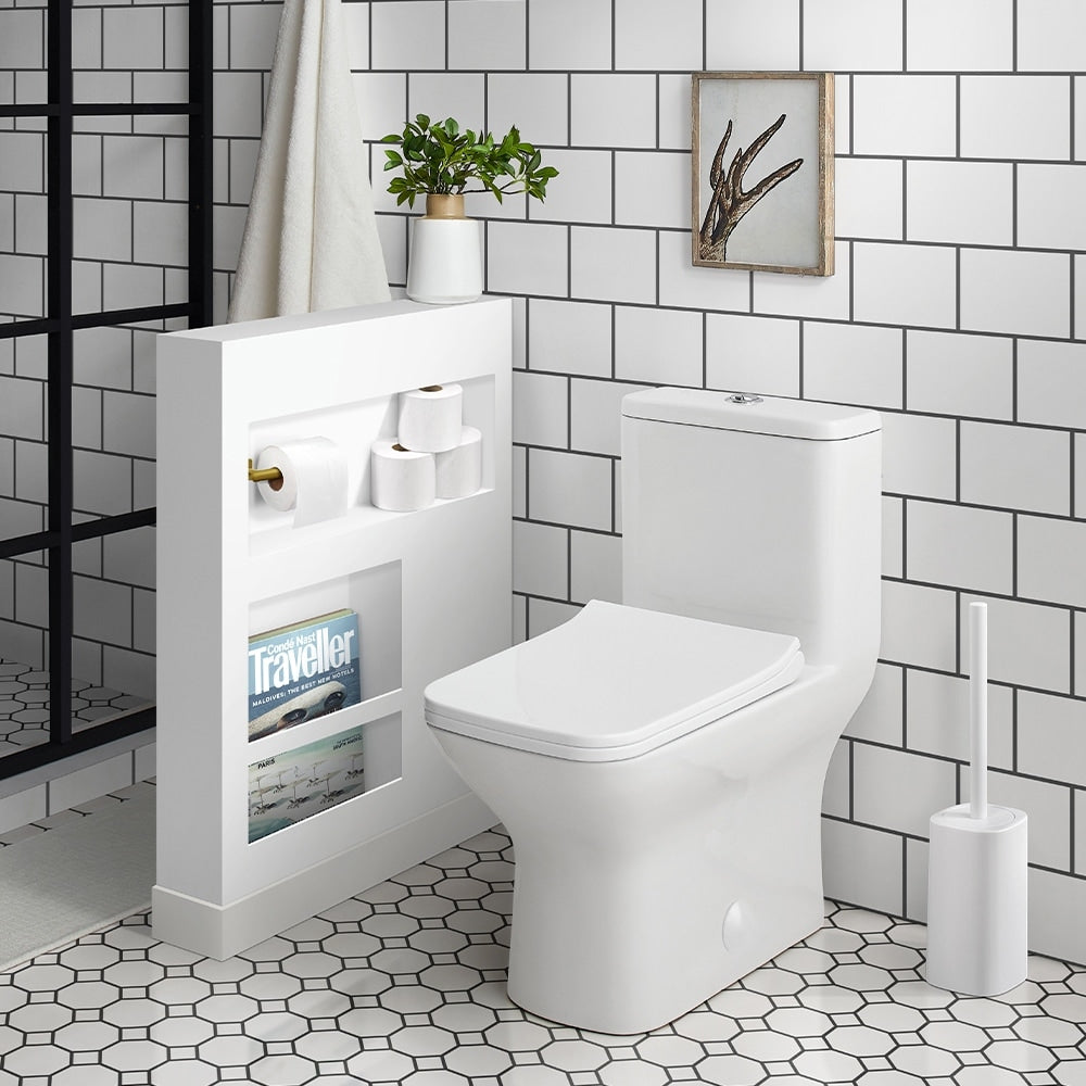 Carre One Piece Elongated Toilet Dual Flush 0.8 1.28 Gpf