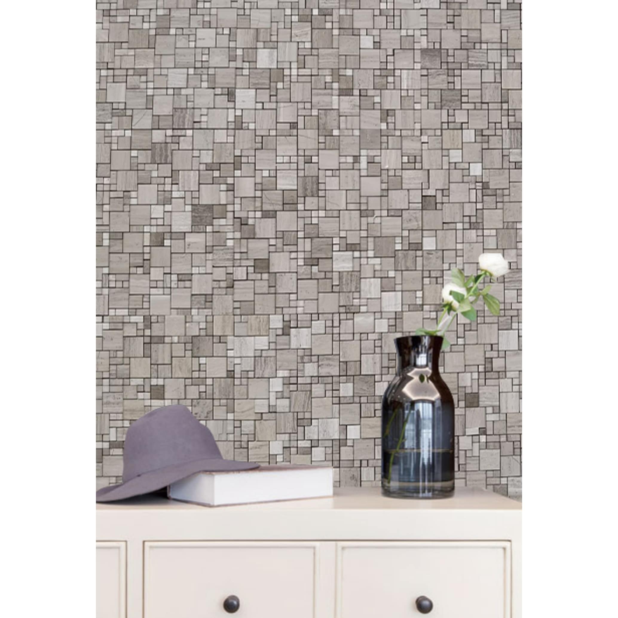Carrara Marble Mosaic Decorative Backsplash Tile 12 X 12 X 0.38 Pc