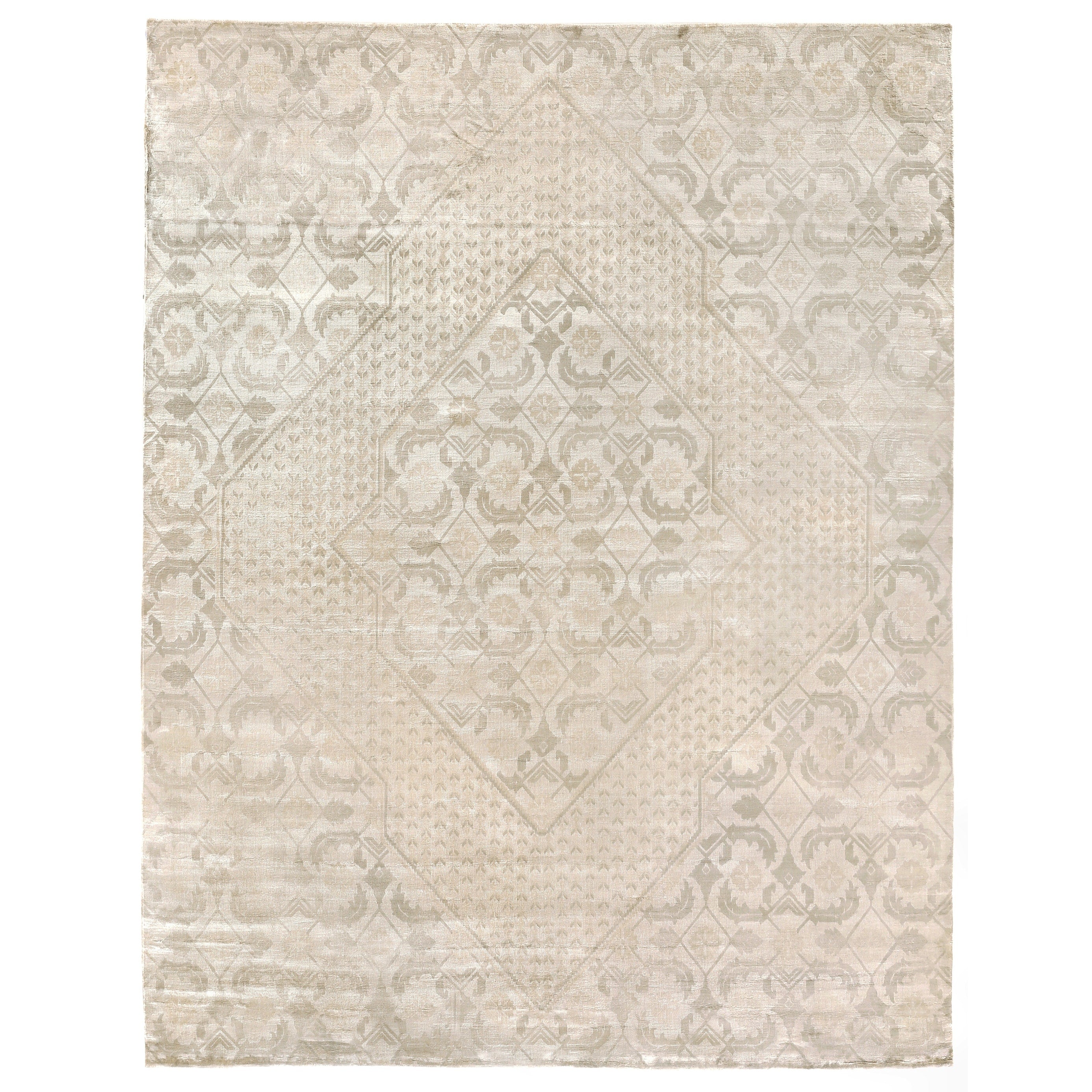 Carrera Handloomed Viscose Ivory Area Rug 8 X 10