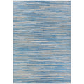 Carriage House Stria Blue Champagne Indoor Outdoor Area Rug 76 X 109