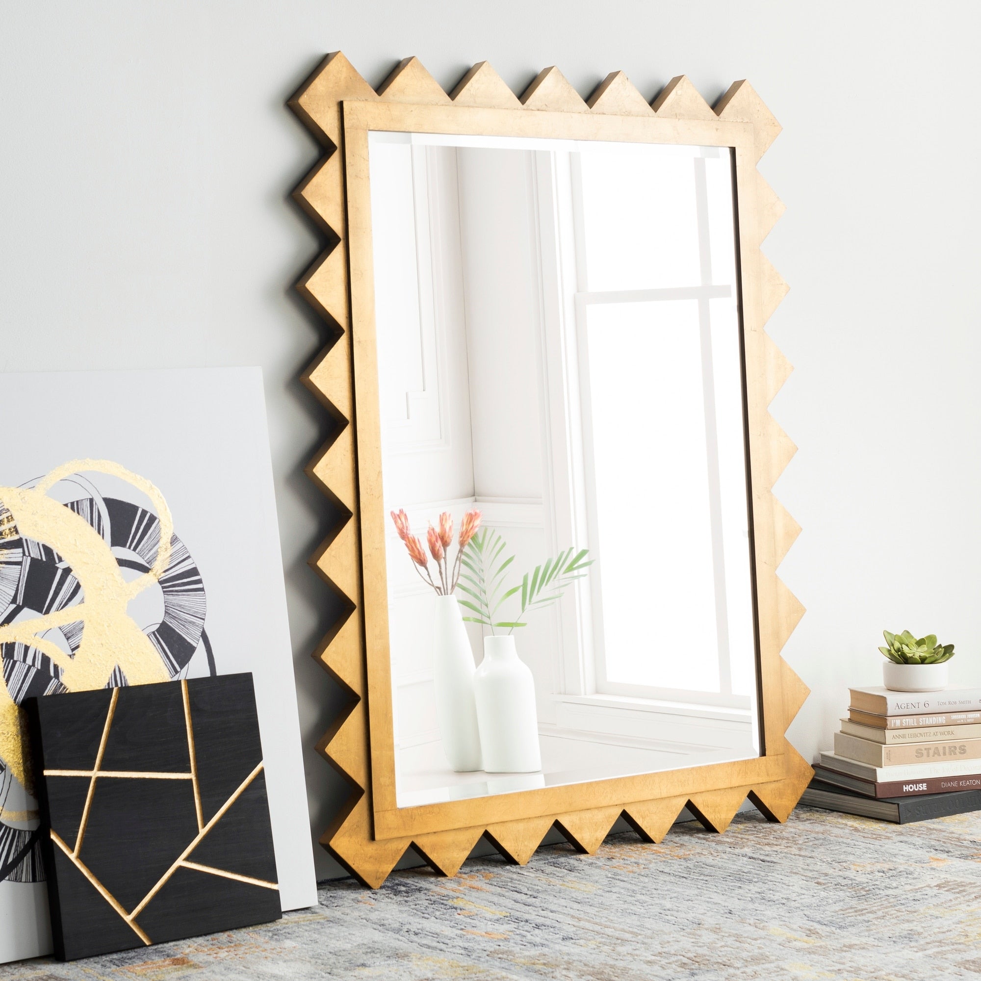 Carrie Large Gilded Accent Mirror 57 X 45 Antique Gold 45 X 57