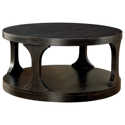 Carrie Transitional Coffee Table Antique Black
