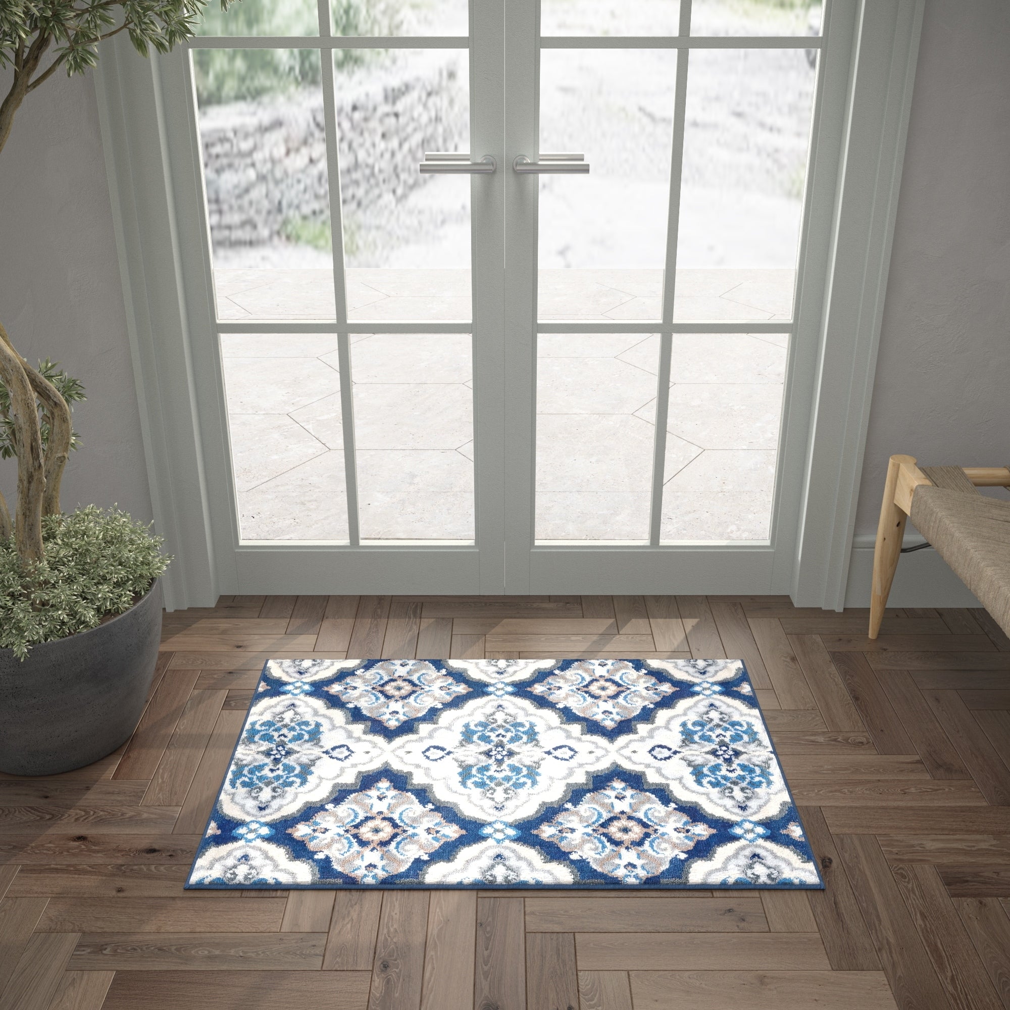 Alise Rugs Carrington Traditional Floral Area Rug