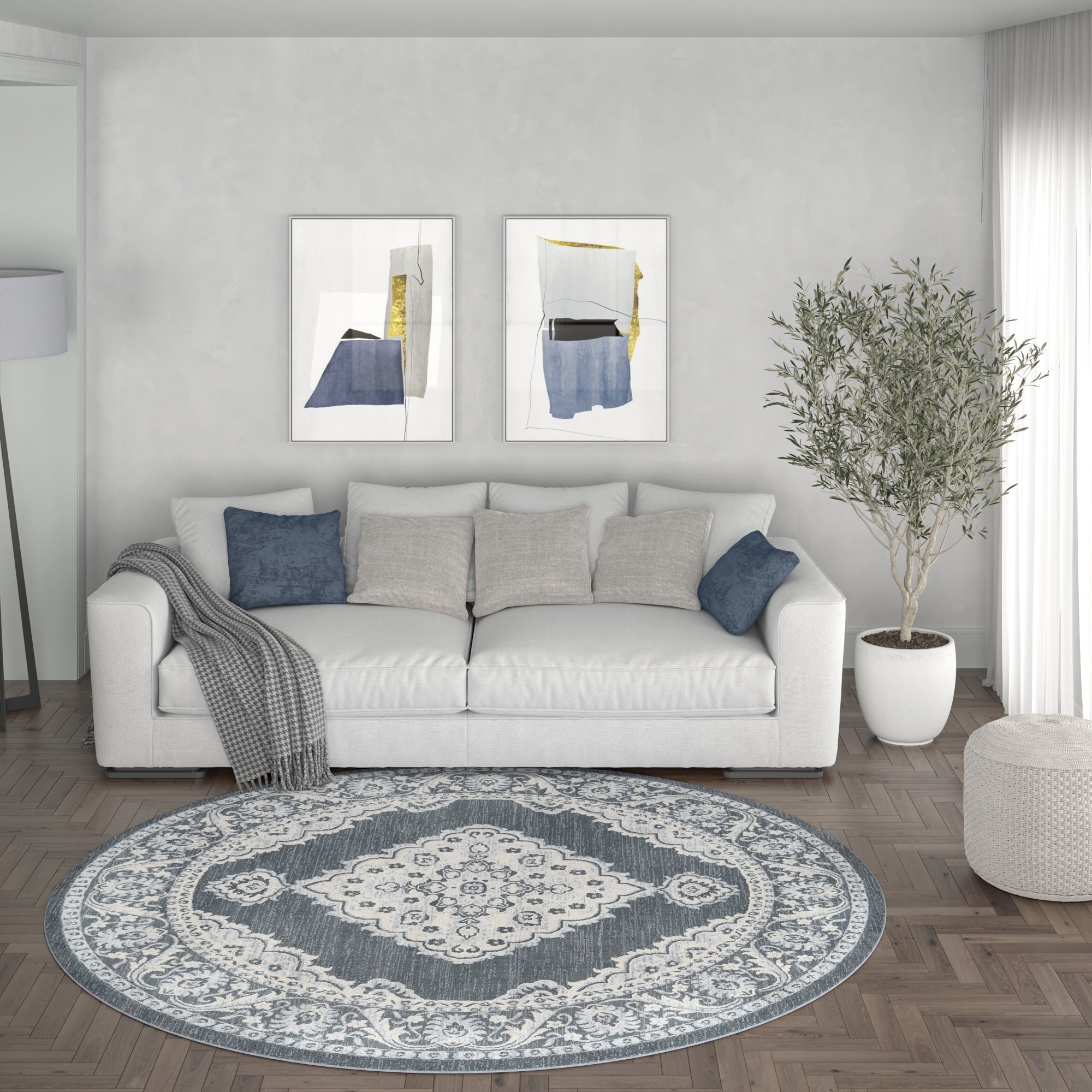 Alise Rugs Carrington Traditional Medallion Area Rug