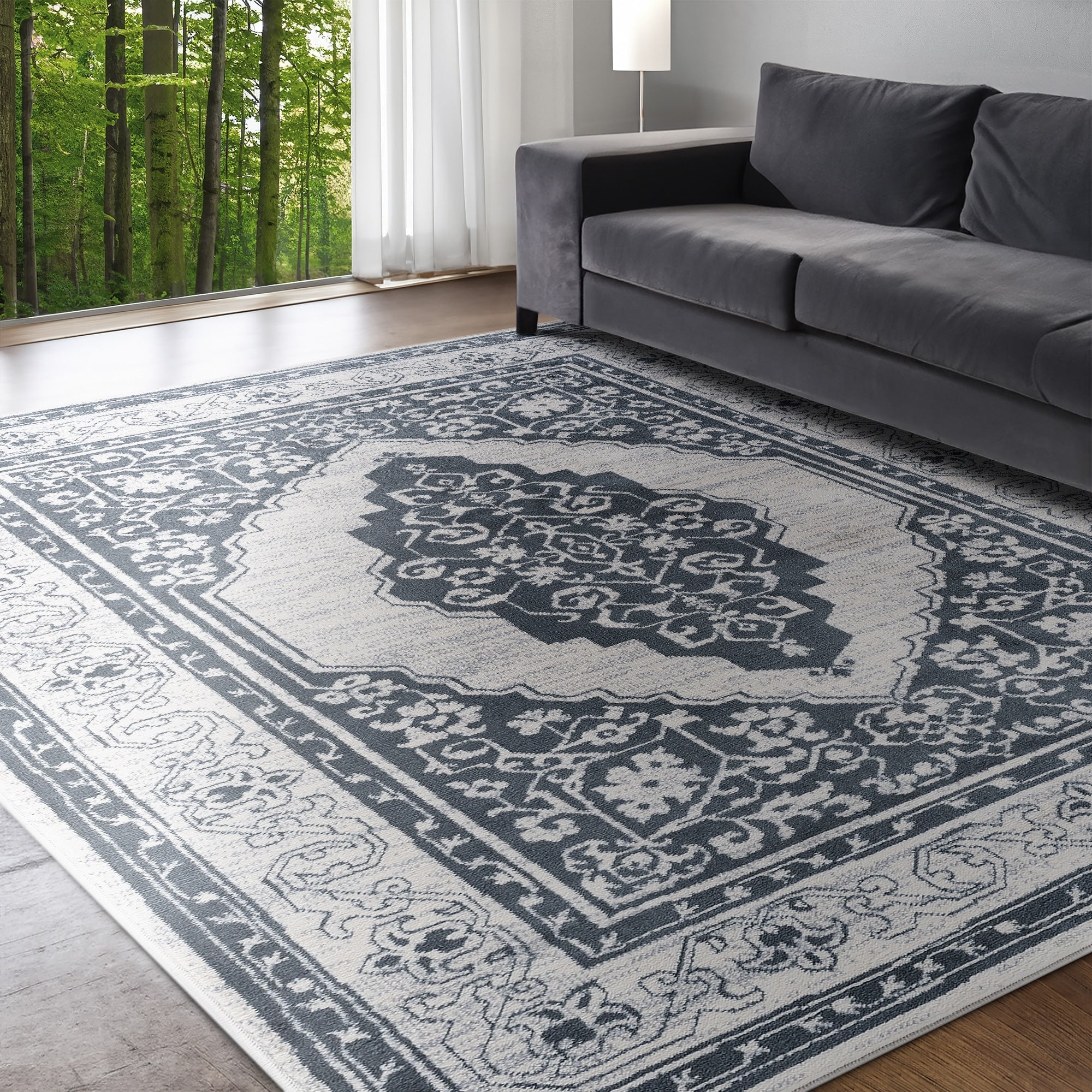 Alise Rugs Carrington Traditional Oriental Oval Area Rug 53 X 73