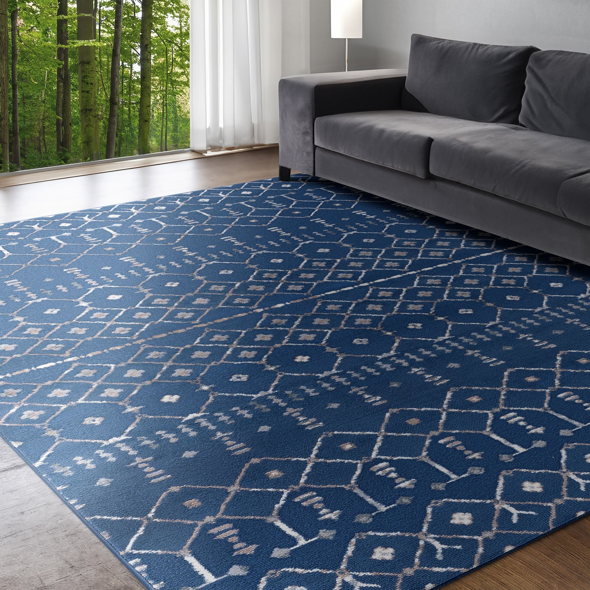 Alise Rugs Carrington Transitional Geometric Round Area Rug