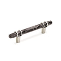 Carrione 3 3 4 In 96 Mm Center To Center Marble Black Polished Nickel Cabinet Pull