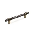 Carrione 5 1 16 In 128 Mm Center To Center Marble Black Golden Champagne Cabinet Pull