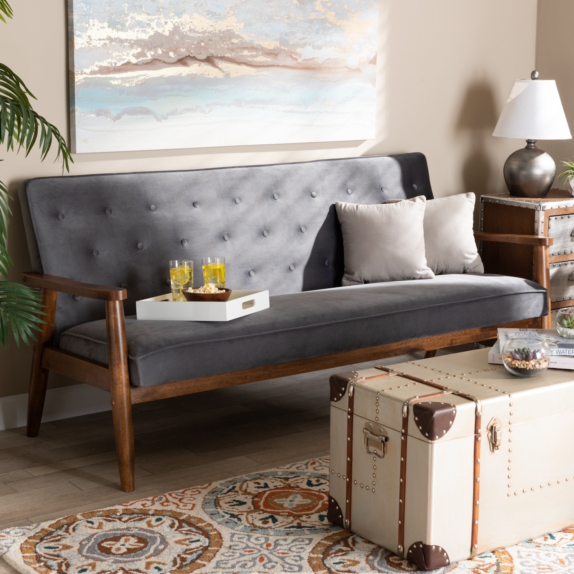 Carson Carrington Badarna Modern Upholstered 3 Seater Sofa