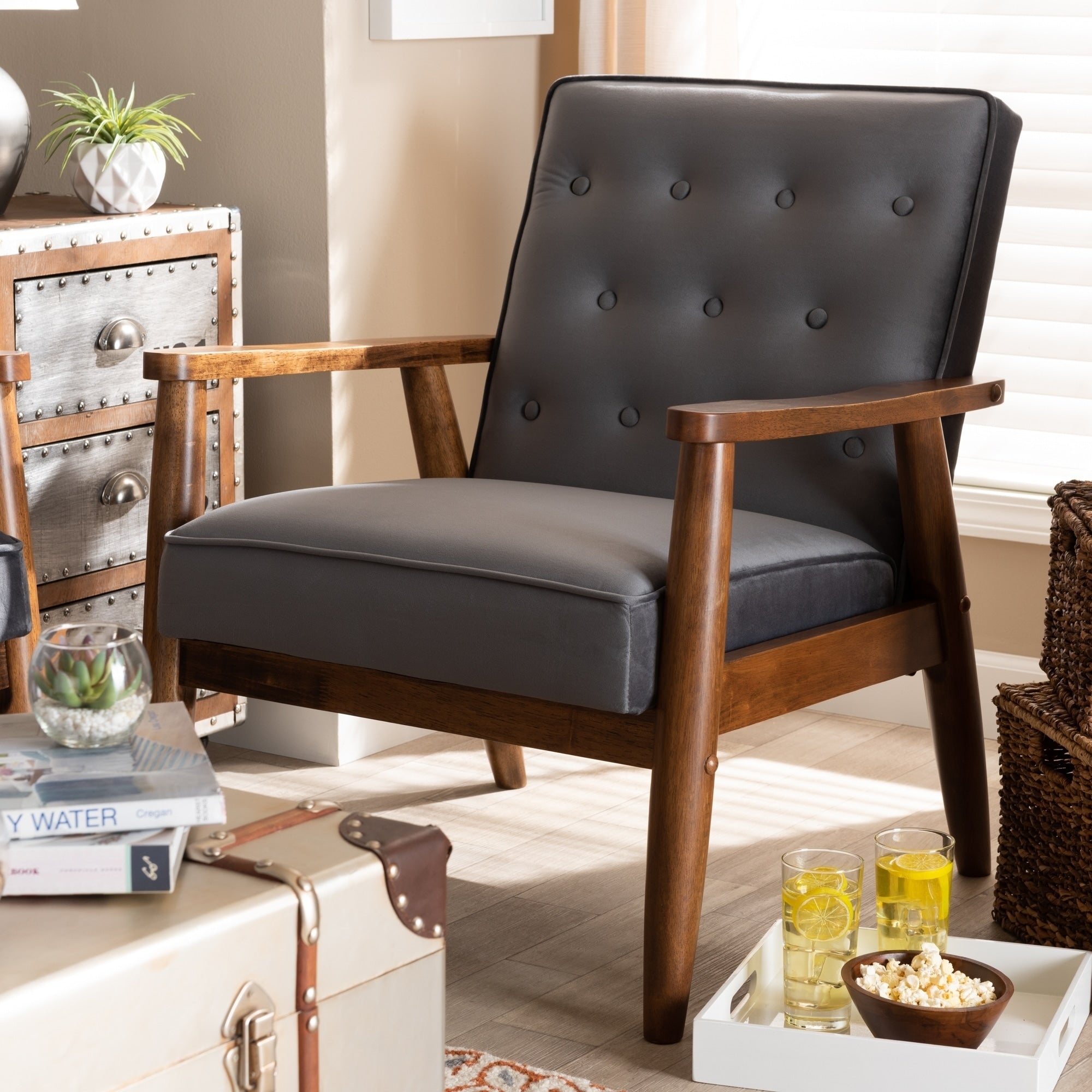 Carson Carrington Badeboda Mid Century Modern Upholstered Lounge Chair