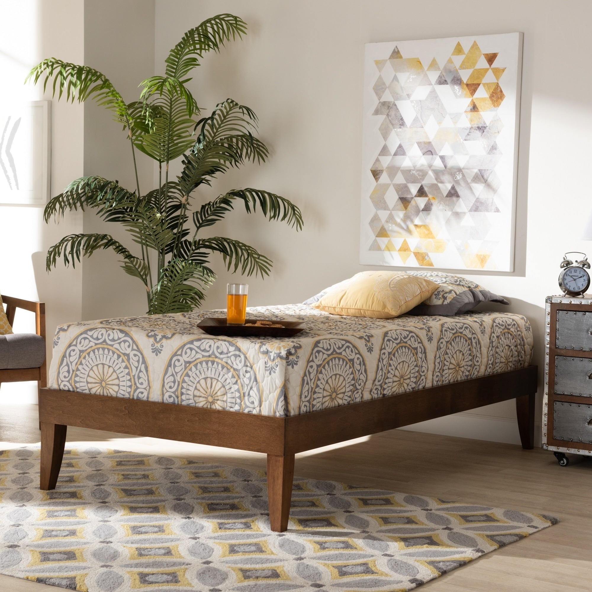 Carson Carrington Bakarekulla Mid Century Modern Platform Bed Frame