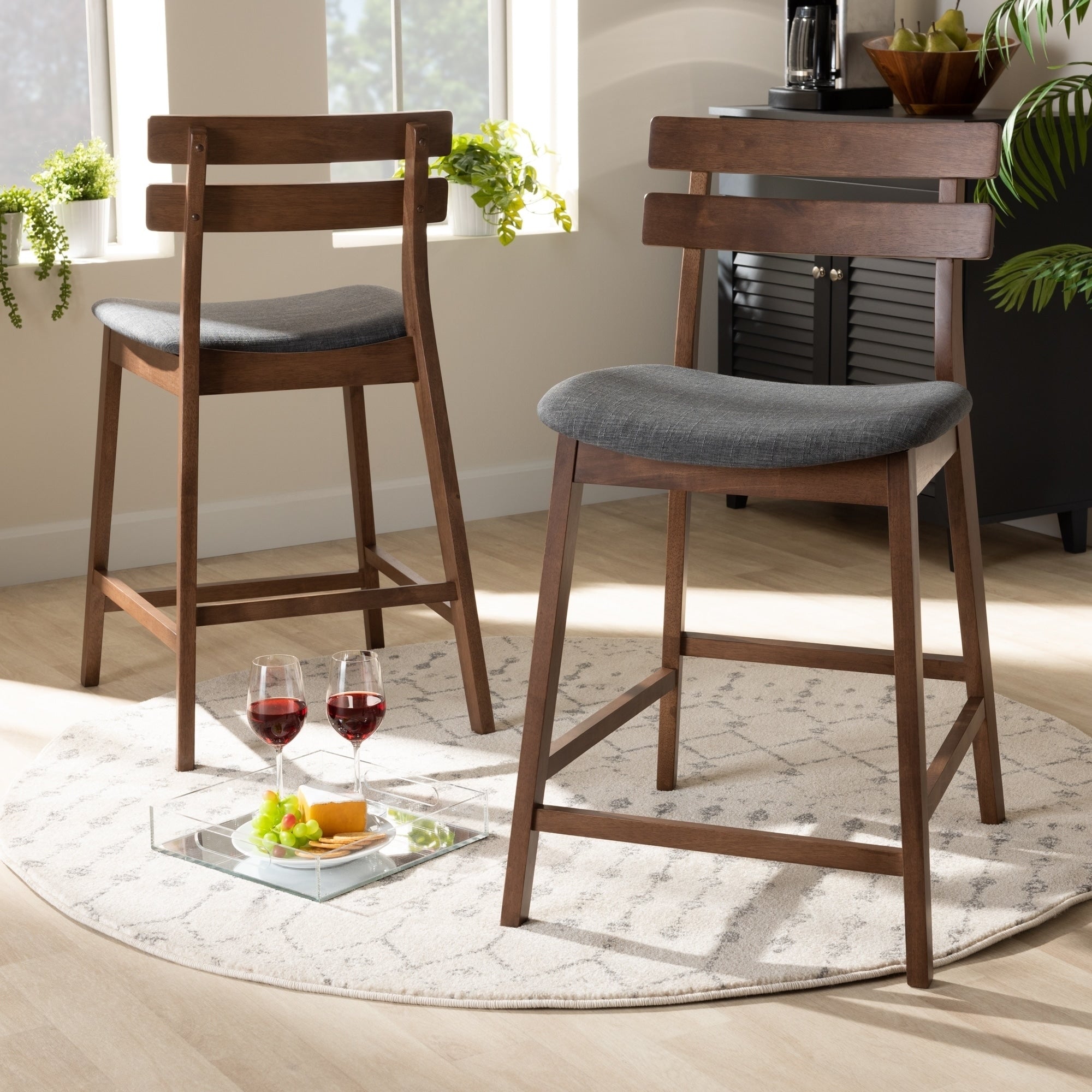Carson Carrington Bankeryd Upholstered 2 Piece Counter Stool Set