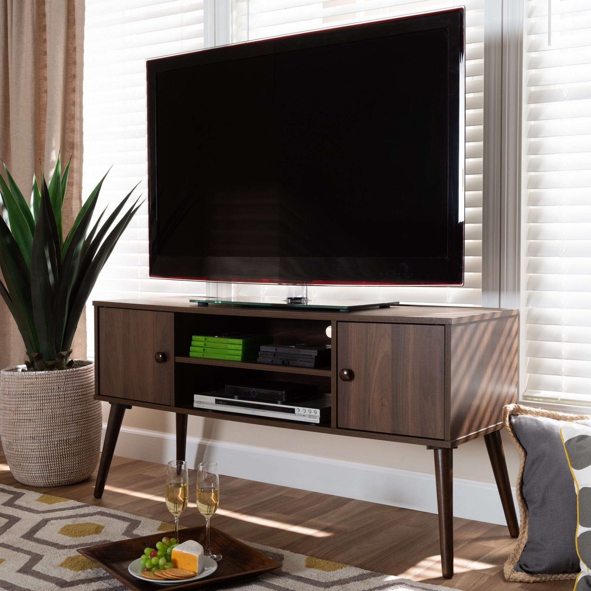 Carson Carrington Batnaset Mid Century Modern 2 Door Tv Stand
