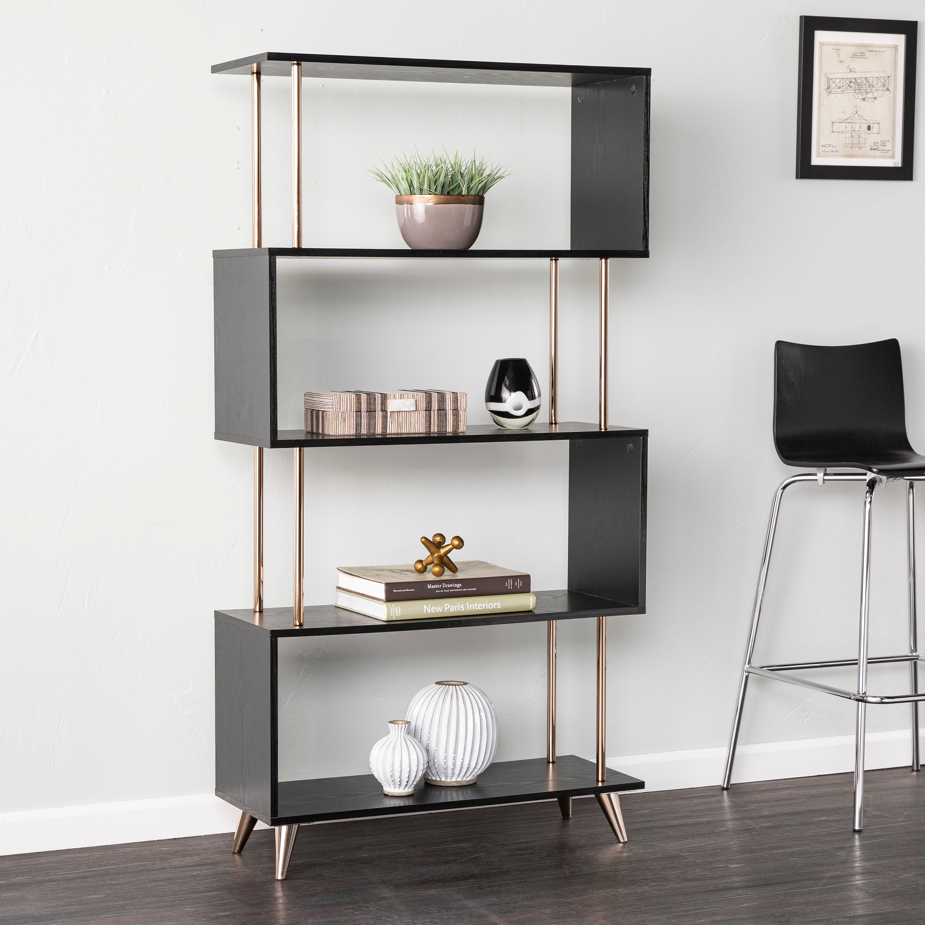 Carson Carrington Home Brinton Contemporary White Metal Etagere