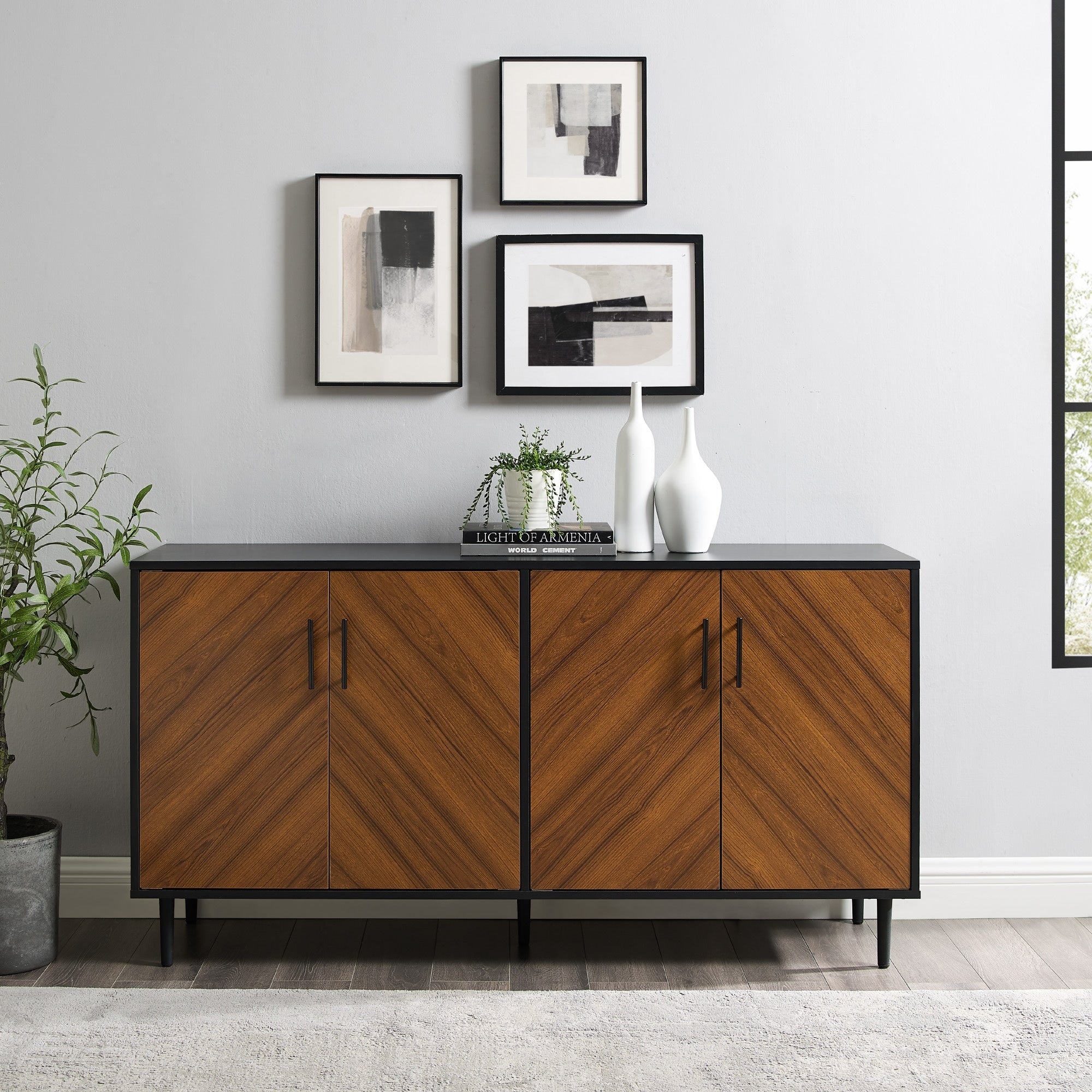 Gracewood Hollow Moyo 58 In. Teak 4 Door Console