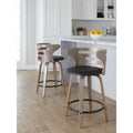 Cosini Mid Century Modern Upholstered Counter Stools Set Of 2